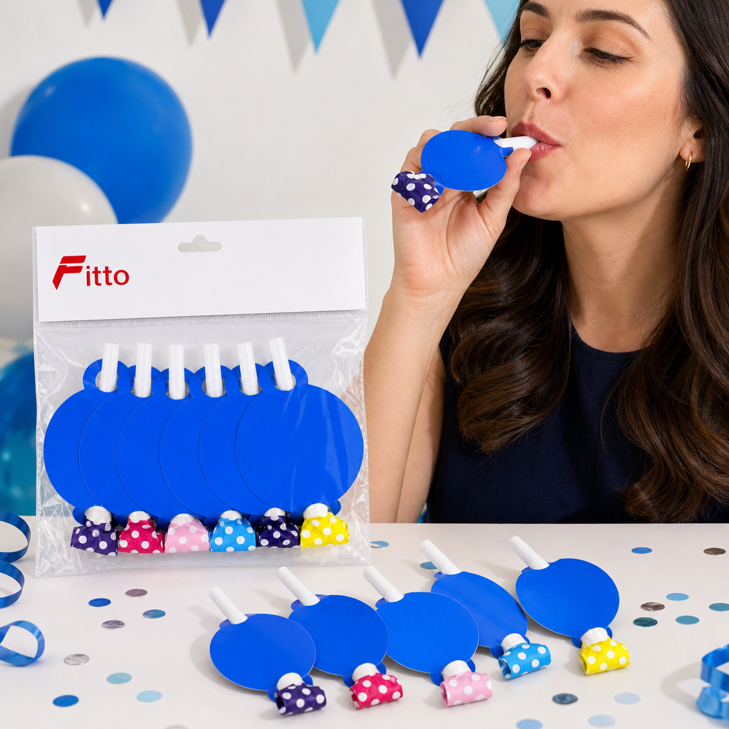 144 Pieces Blue Party Blowouts (6 Pieces – Festive Celebration Noisemakers)