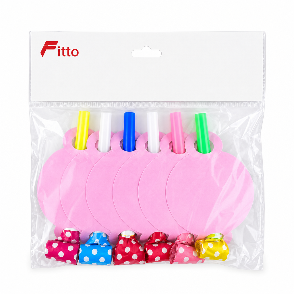 144 Pieces Pink Party Blowouts (6 Pieces – Assorted Colors Tubes for Celebrations)