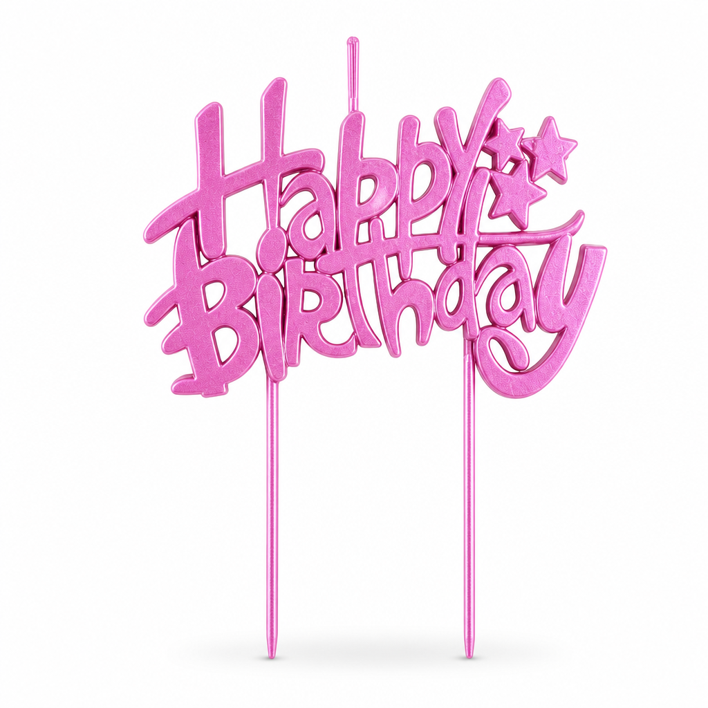 144 Pieces Cake Topper Candles (Happy Birthday Design – Assorted Colors)