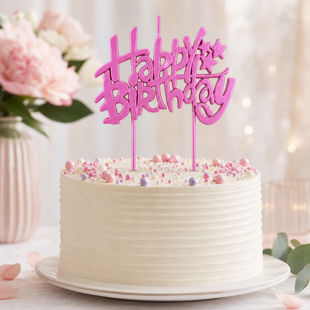 144 Pieces Cake Topper Candles (Happy Birthday Design – Assorted Colors)