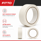 120 Pieces White Masking Tapes (48 mm x 30 yd – Self-Adhesive Roll for Painting and Surface Protection)