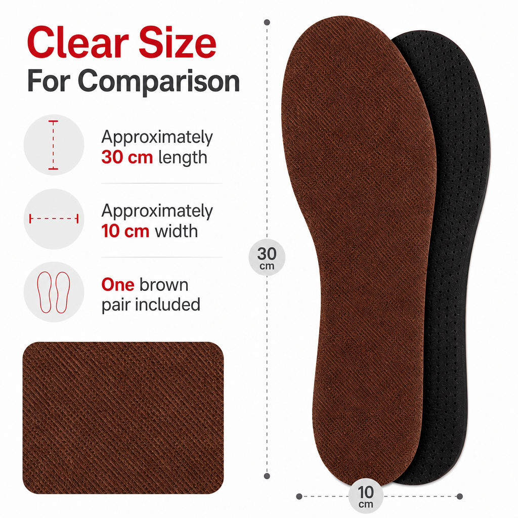 120 Pieces Shoe Insoles (Brown – 1 Pair – 30 x 10 cm)