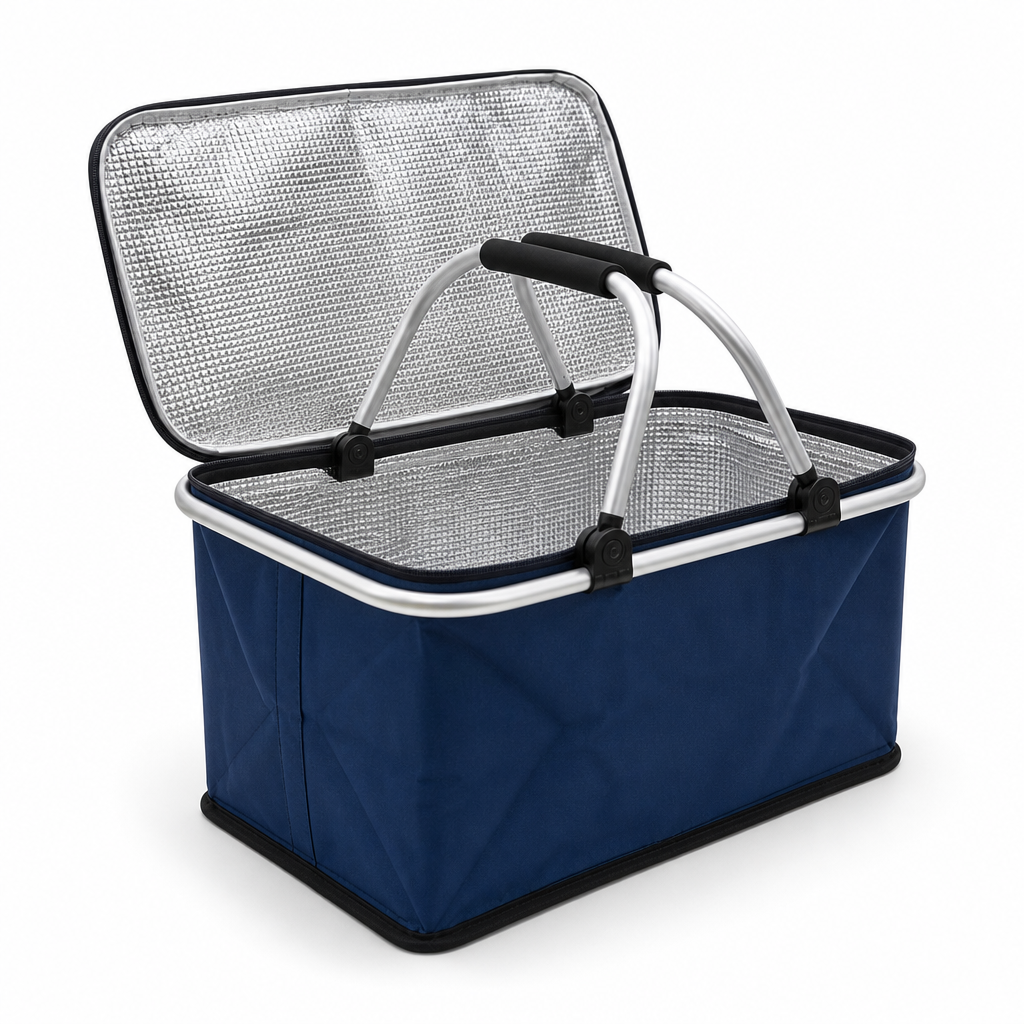 72 Pieces Foldable Picnic Baskets with Aluminium Frame (Portable Outdoor Food Carrier – 46 x 28 x 26 cm)