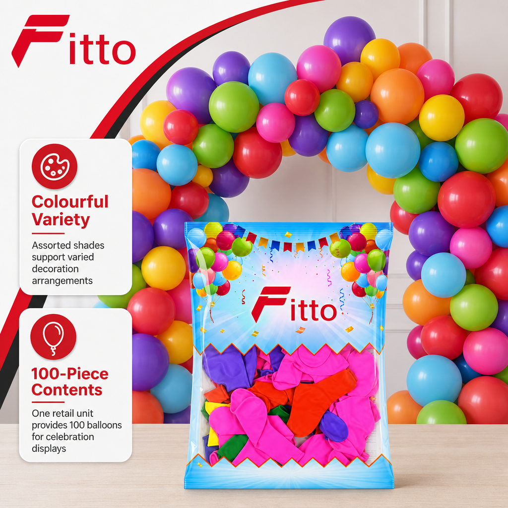 96 Pieces Assorted Latex Party Balloons (100 Pieces – Multicolour Decoration Set for Celebrations and Events)