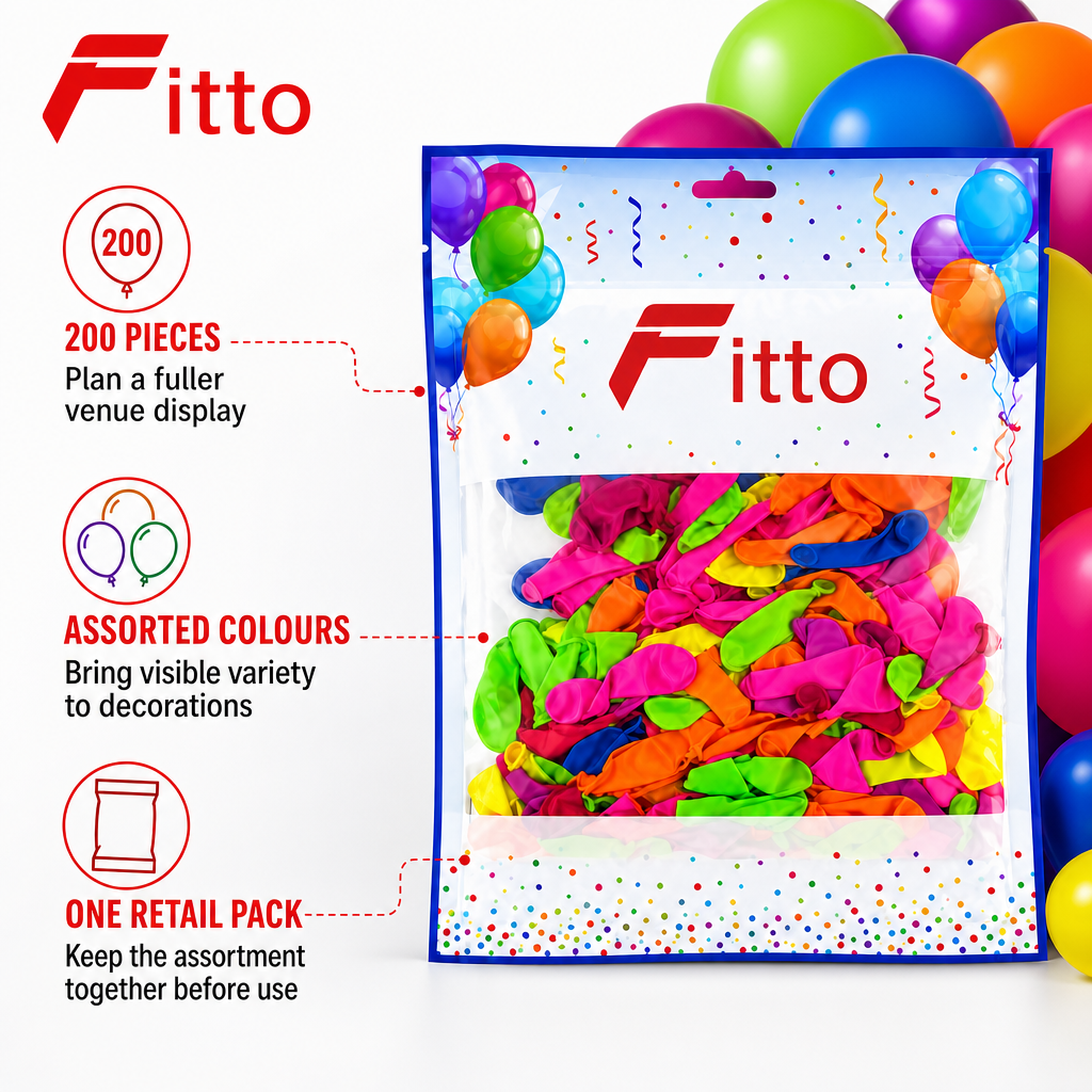 120 Pieces Assorted Latex Party Balloons (200 Pieces – Multicolour Decoration Set for Birthdays and Celebrations)