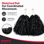 240 Pieces Black Cheerleading Pom Poms (1 Pair – Handheld Team Spirit Accessories)