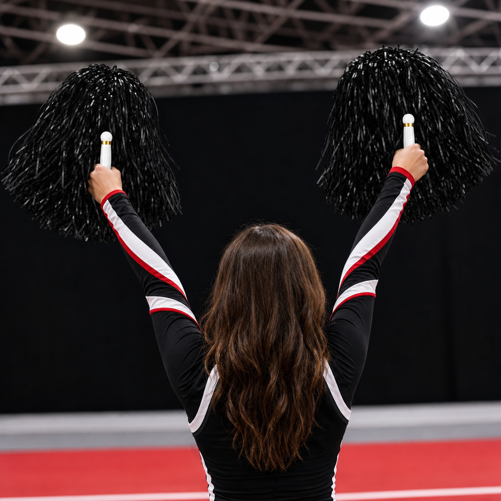 240 Pieces Black Cheerleading Pom Poms (1 Pair – Handheld Team Spirit Accessories)