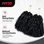 240 Pieces Black Cheerleading Pom Poms (1 Pair – Handheld Team Spirit Accessories)