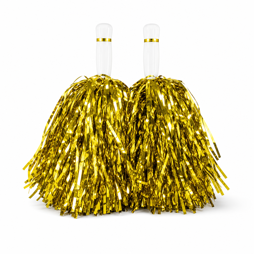 144 Pieces Gold Cheerleading Pom Poms (1 Pair – 35 cm)