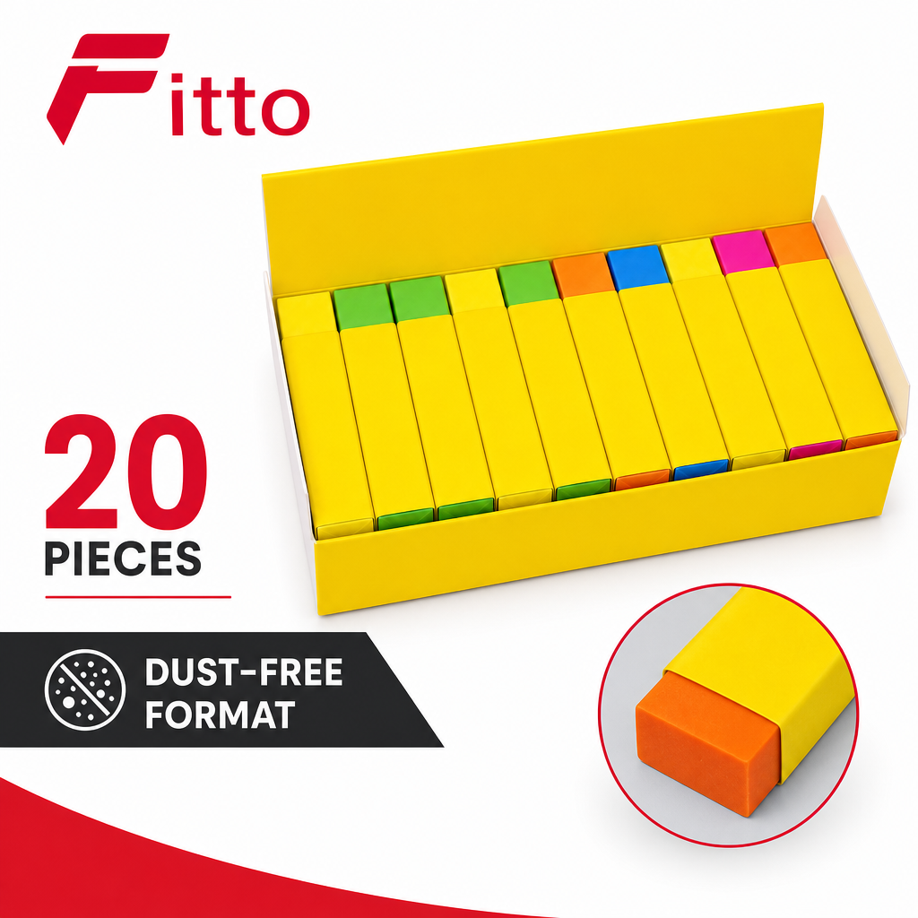 96 Pieces Dust-Free Erasers (20 Pieces – Yellow Wrappers – School and Office Correction Supplies)