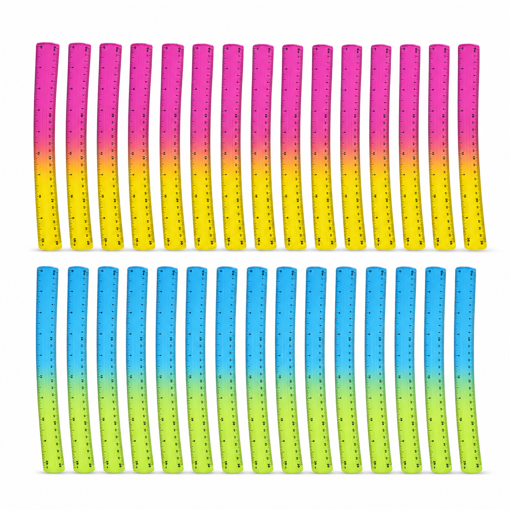 48 Pieces Flexible Rulers (30 cm – Assorted Colors – 30-Piece Set for Measuring – Drawing and School Stationery)