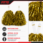 240 Pieces Gold Cheerleading Pom Poms (1 Pair – 35 cm)