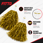 240 Pieces Gold Cheerleading Pom Poms (1 Pair – 35 cm)