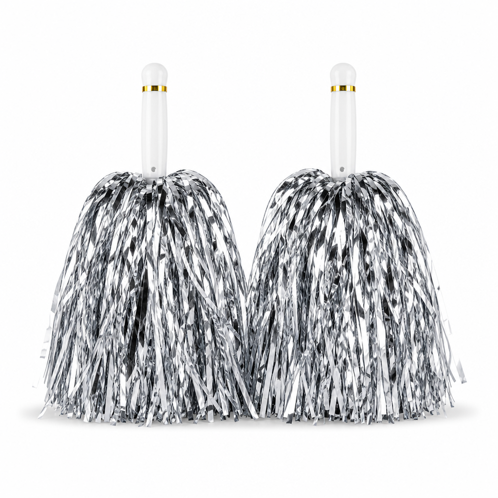 240 Pieces Silver Cheerleading Pom Poms (1 Pair – 35 cm)
