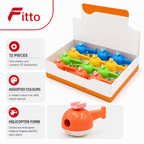 72 Pieces Helicopter Pencil Sharpeners (Assorted Colors – 12-Piece Display Set)