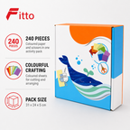 72 Pieces Coloured Paper Cutting Sets with Scissors (240 Pieces for Creative Activities)