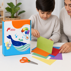72 Pieces Coloured Paper Cutting Sets with Scissors (240 Pieces for Creative Activities)