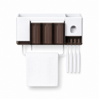 120 Pieces Wall-Mounted Toothbrush Racks with Cups and Towel Bar (White)