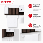 120 Pieces Wall-Mounted Toothbrush Racks with Cups and Towel Bar (White)