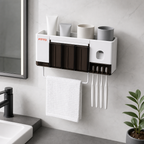 120 Pieces Wall-Mounted Toothbrush Racks with Cups and Towel Bar (White)