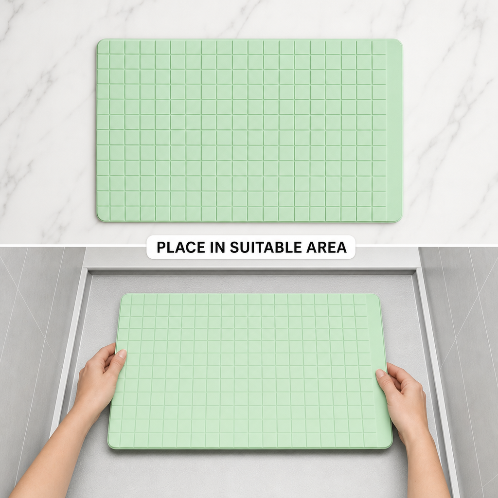 240 Pieces Green Grid Drainage Mats (Rectangular 45 x 30 cm)