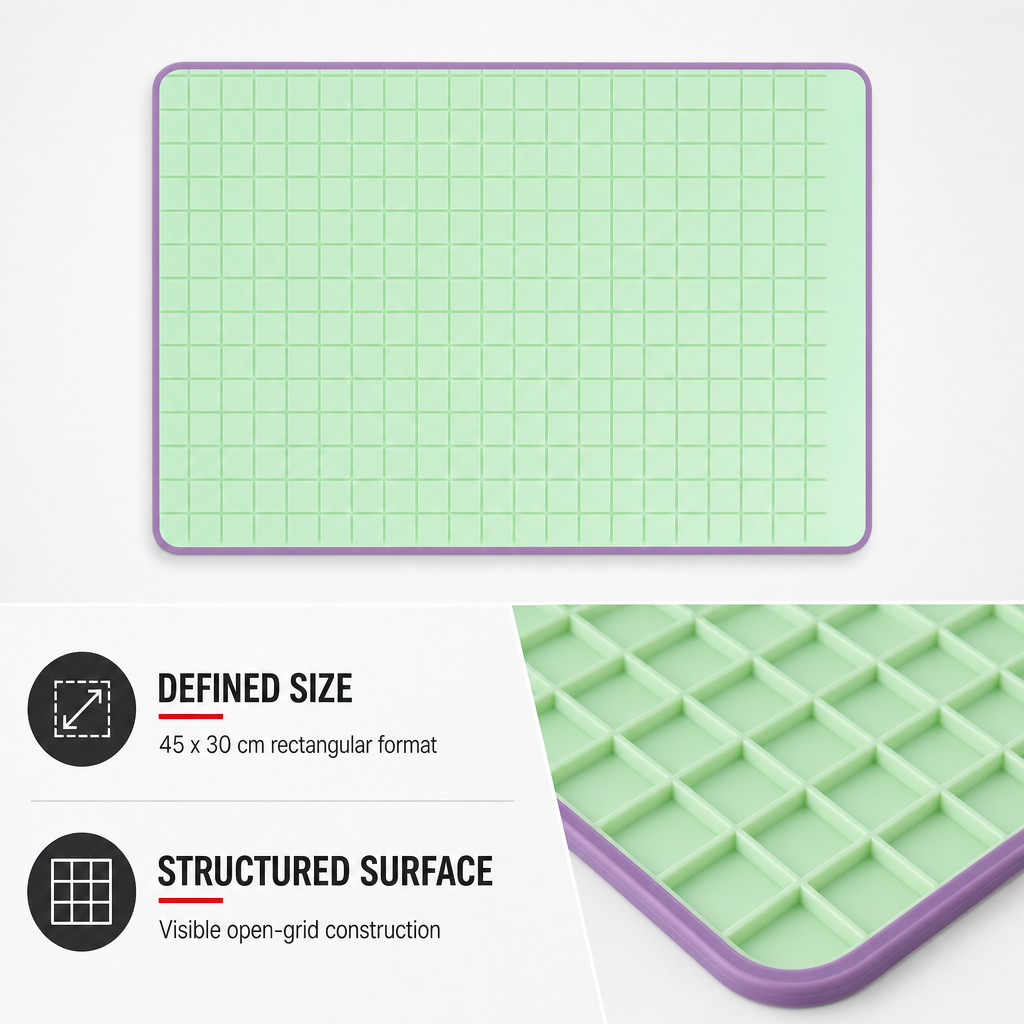 240 Pieces Green Grid Drainage Mats (Rectangular 45 x 30 cm)