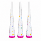 144 Pieces Confetti Print Party Horns (3 Pieces – Colourful Celebration Table Accessories)