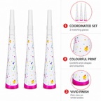 144 Pieces Confetti Print Party Horns (3 Pieces – Colourful Celebration Table Accessories)