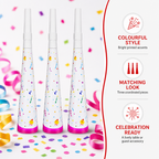 144 Pieces Confetti Print Party Horns (3 Pieces – Colourful Celebration Table Accessories)