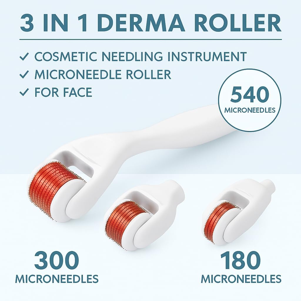 72 Pieces 3 In 1 Derma Rollers (Cosmetic Needling Instrument – Microneedle Roller – For Face)