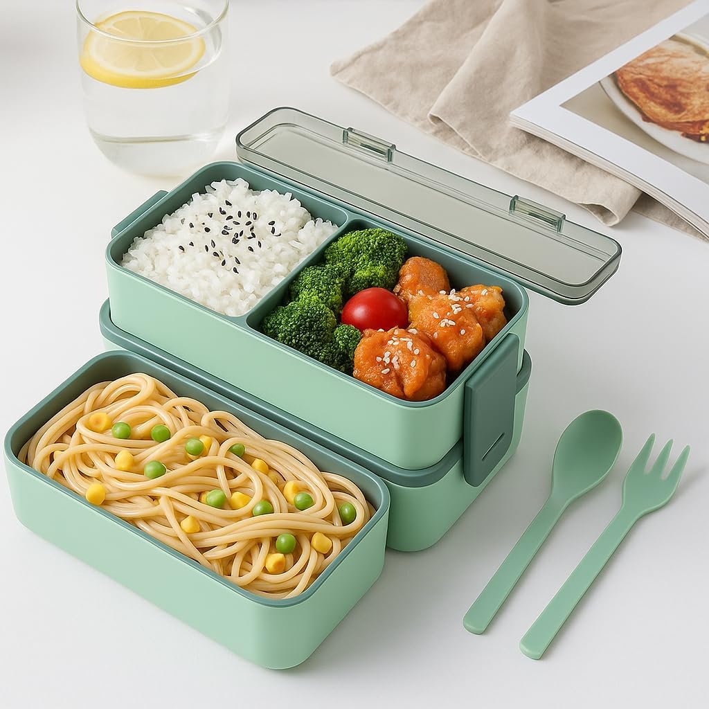 96 Pieces 3-Layer Lunch Boxes for Kids & Adults (Leakproof – BPA-Free – Microwave & Dishwasher Safe – Compact Bento Box with Easy-Snap Lid – Ideal for Work – School – Travel – & Snacks – Portable & Durable)