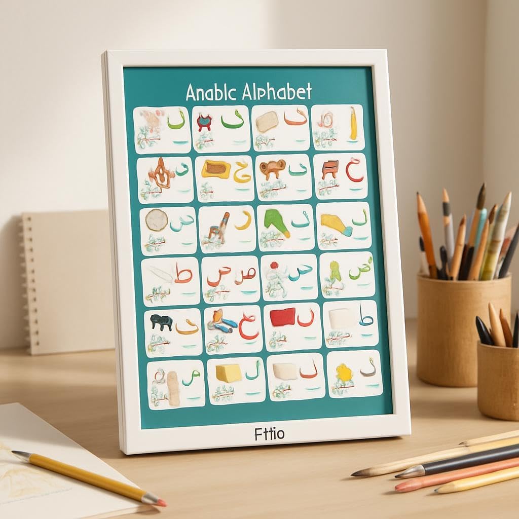 120 Pieces Arabic Letters Poster - Arabic Alphabet Wall Arts for Home (Office & Classroom Decor)
