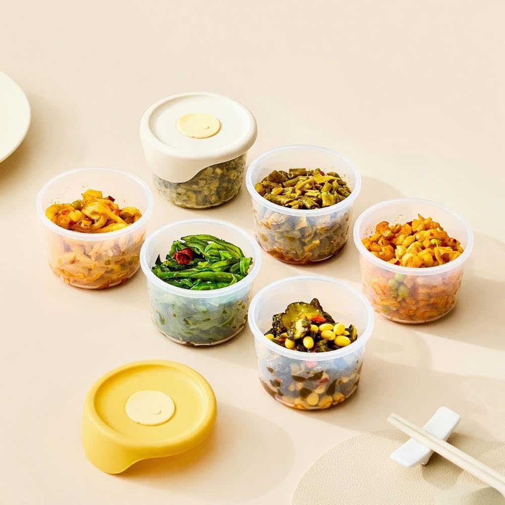 240 Pieces Pickled Vegetable Preservation Boxes (Airtight Seal – Cream Color – 250ml Capacity)