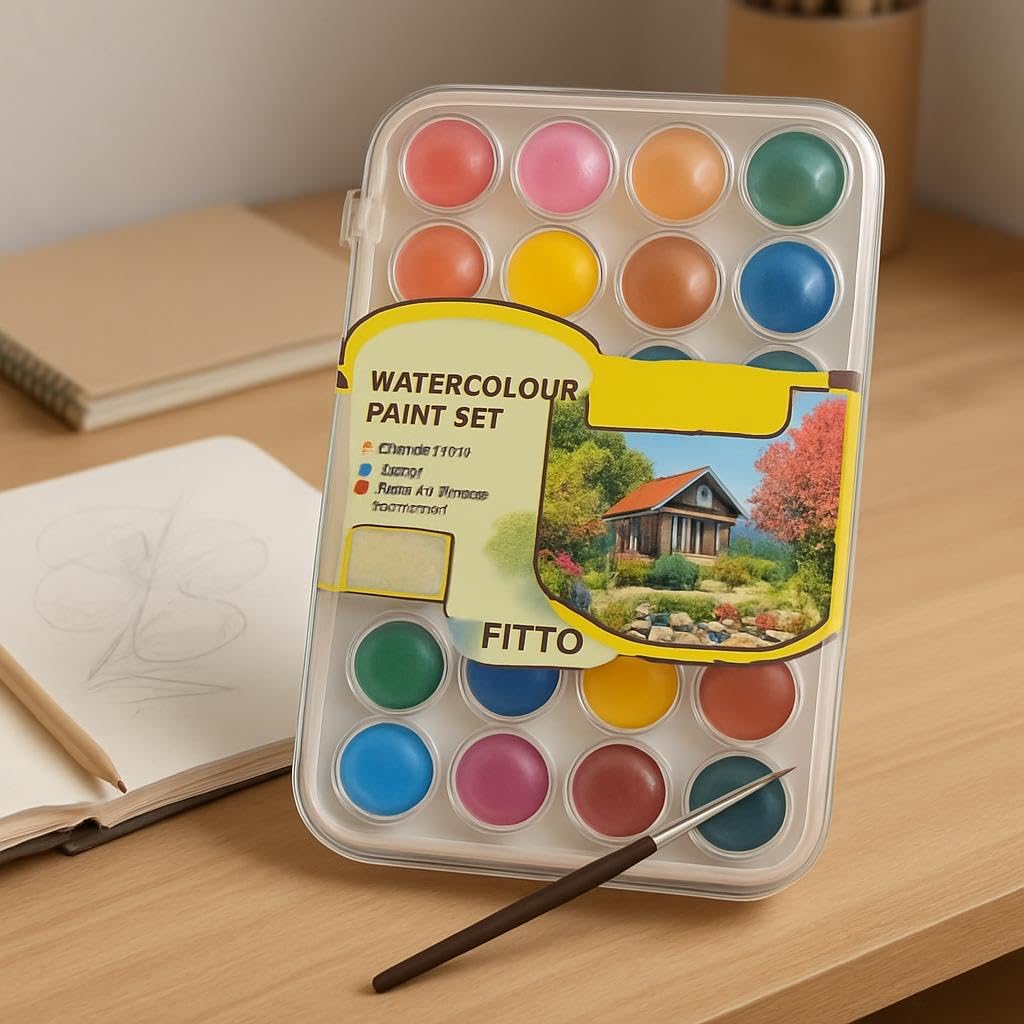 120 Pieces Watercolor Sets (Non-Toxic Watercolors with Mixing Palette Included – Vibrant Colors for Artists and Students – Safe for Kids – Ideal for Painting – Sketching – and Creative)