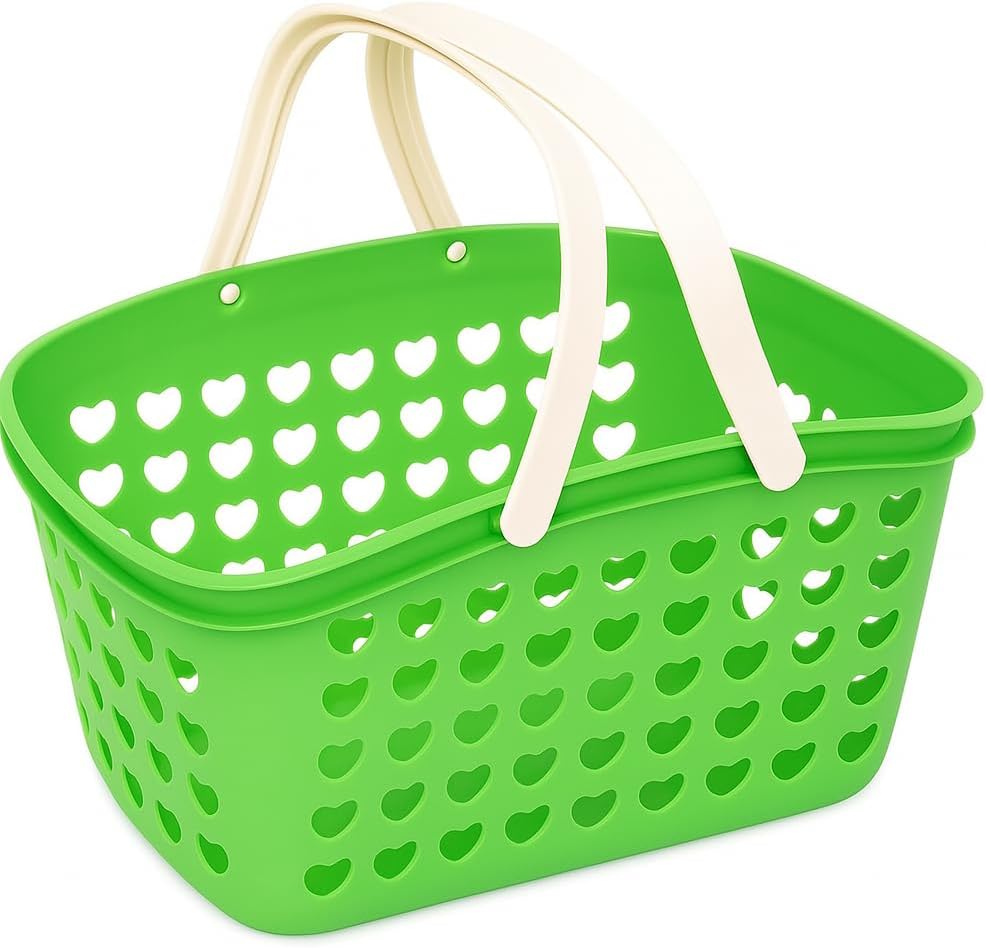 120 Pieces Green Plastic Organizing Storage Baskets with Handles and Holes - Multi-Purpose Small Bin for Kitchen (Bathroom – Toys – and More - Durable – BPA-Free – Easy to Clean – Lightweight and Portable)
