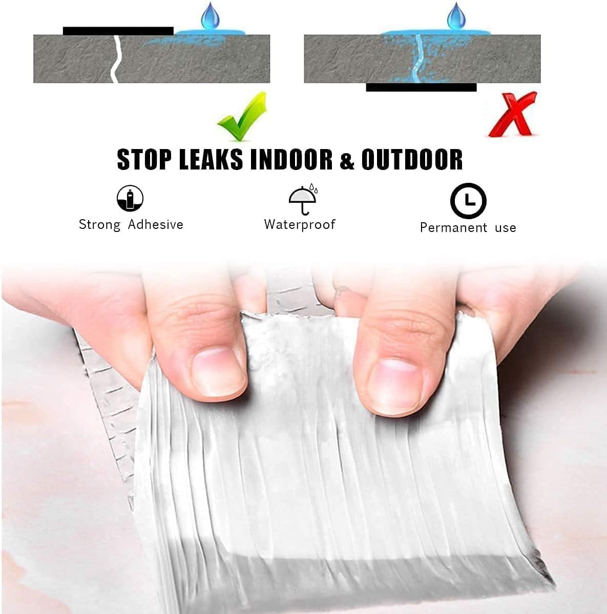 120 Pieces Aluminum Foil Butyl Tapes (5cm x 5m – Super Waterproof Tape for Roof Leaks – Surface Cracks – Window Seals – Boat Sealing – and Pipe Ruptures)
