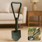 96 Pieces Compact Foldable Shovels with Green Handle and Triangular Blade for Outdoor Activities