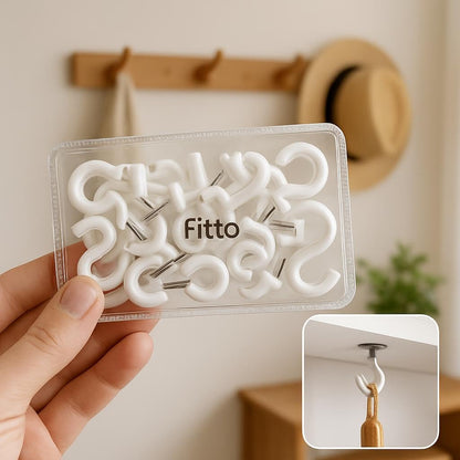 White Plastic Hooks for Hanging Items - 12 Pack