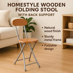 72 Pieces Homestyle Wooden Folding Stools (With Back Support)