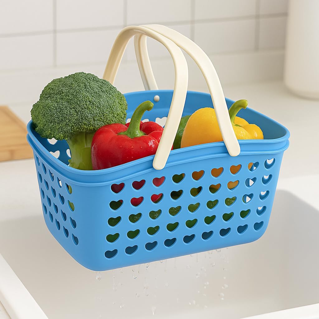 144 Pieces Pink Plastic Organizing Storage Baskets with Handles and Holes - Multi-Purpose Small Bin for Kitchen (Bathroom – Toys – and More - Durable – BPA-Free – Lightweight and Easy to Clean)
