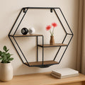 48 Pieces Metal Wire Hexagonal Wall Display Shelves for Home Decor