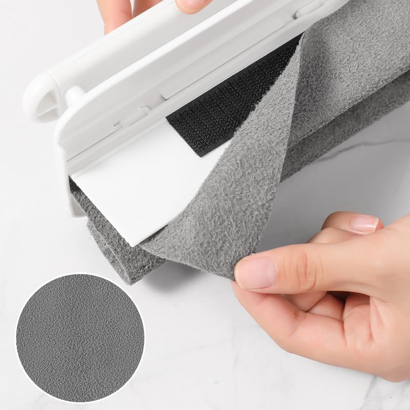 Multipurpose Cleaning Scrubber – Replaceable Cloth Pad – White & Grey