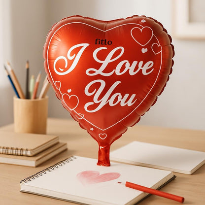 Foil Heart Balloon 18 Inch – I Love You Party Decoration for Birthdays, Weddings & Special Events, Card Display