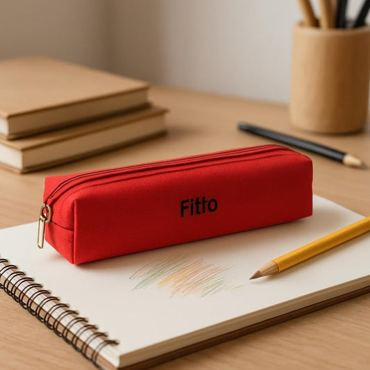 Red Pencil Case 21x3x3cm Stationery Organizer