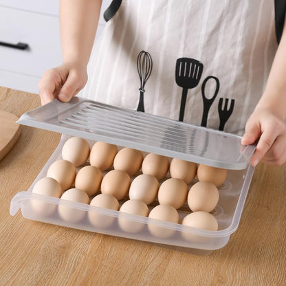 Stackable Egg Box - Gray and White - Standard Size - 12 Egg Capacity