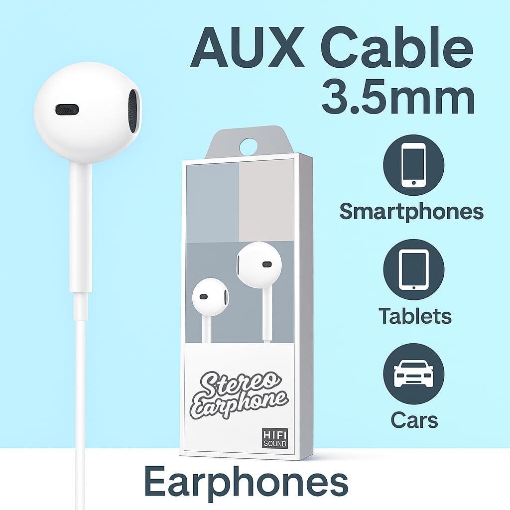 240 Pieces Earphones AUX Cables (3.5mm Audio Wire for Smartphones – Tablets & Cars)