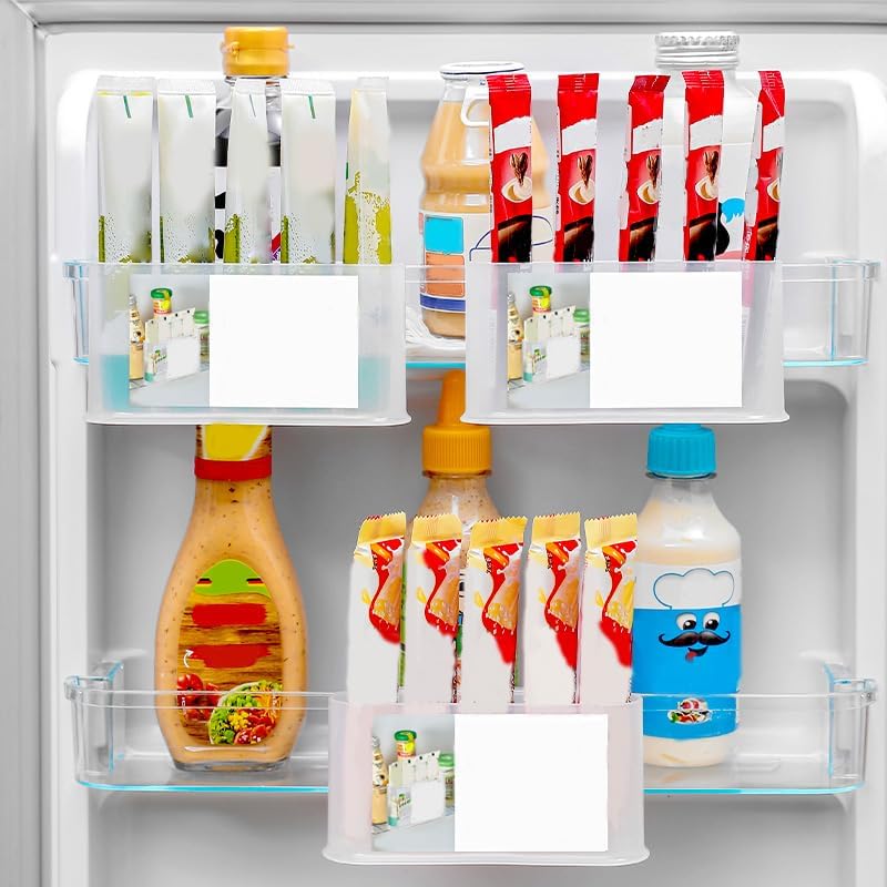 240 Pieces Fridge Door Spice Rack Organizers (Transparent – Adjustable Clip Design)