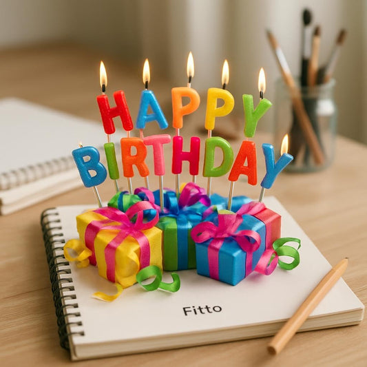 Happy Birthday Candle Cake with Glitters & Pink Sparkle – Birthday Party Cake Topper & Celebration Decoration