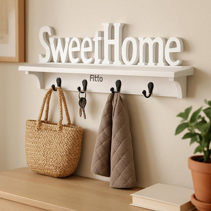 Sweethome Shelf With Keyboard, White - Stylish Storage Solution