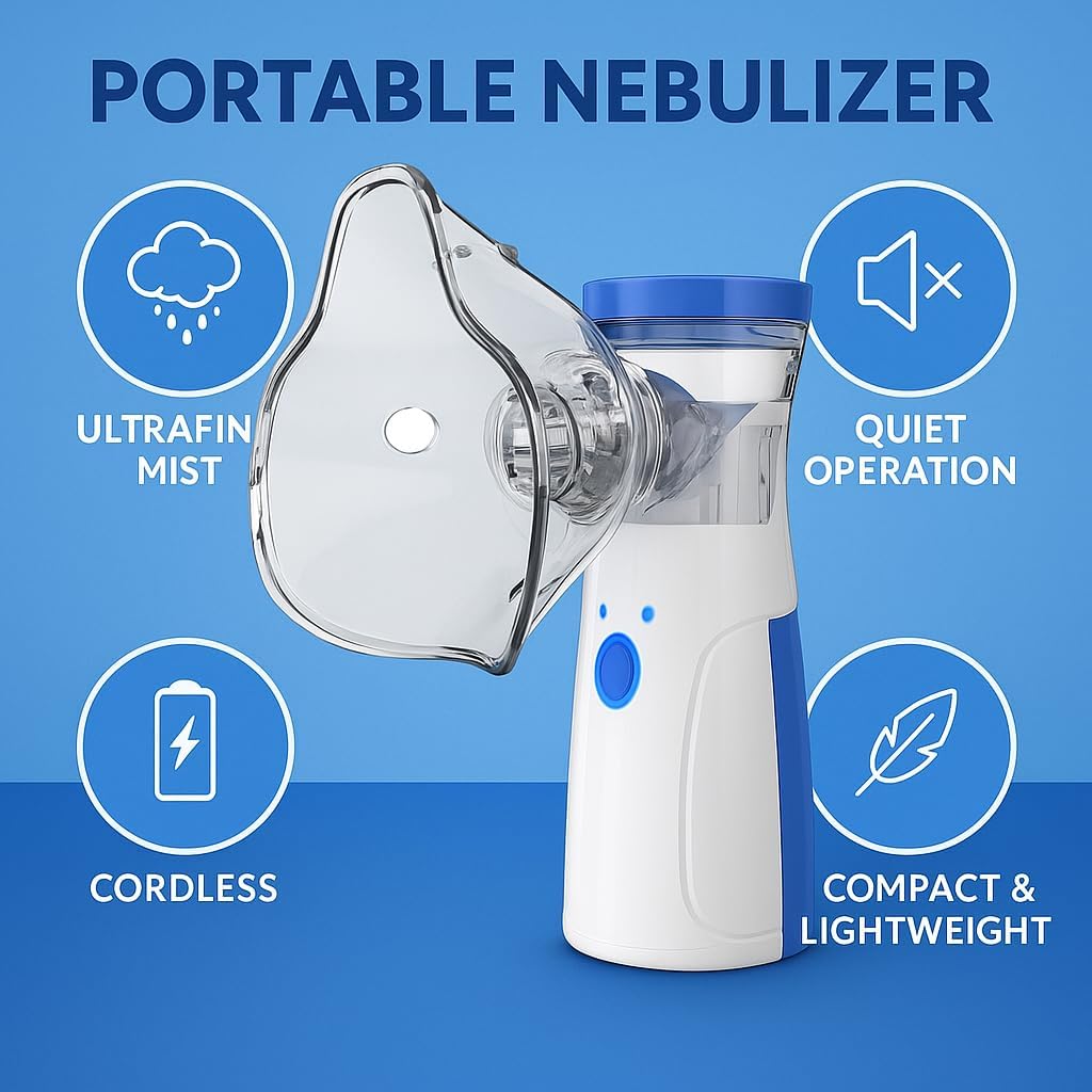 96 Pieces Portable Nebulizer Mini Vaporizers - White &s (Household Handheld Atomizer – Ultrasonic Micro Mesh Compression Atomizer – Medical Mute for Children & Adults)